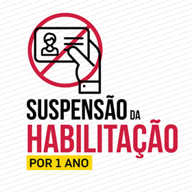 Imagem ilustrada CNH cortada. Com o texto: Suspenção da carteira da habilitação por 12 meses